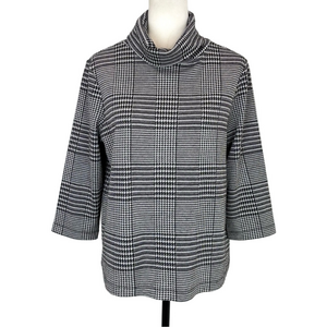 Dalia houndstooth funnel sweater